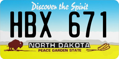 ND license plate HBX671