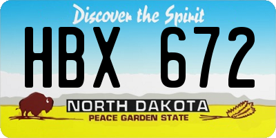ND license plate HBX672