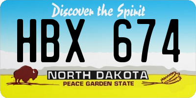 ND license plate HBX674