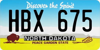 ND license plate HBX675