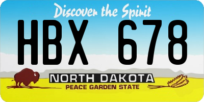 ND license plate HBX678