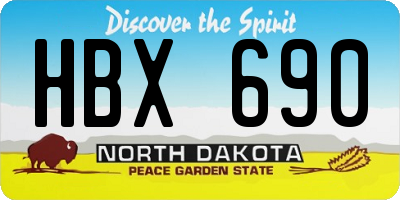 ND license plate HBX690