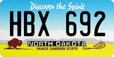 ND license plate HBX692