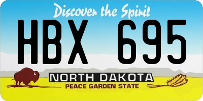 ND license plate HBX695