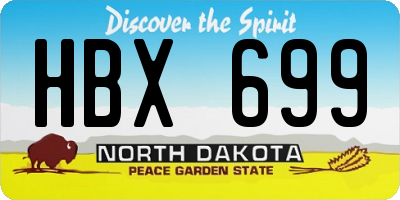 ND license plate HBX699