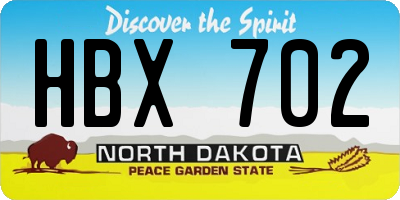 ND license plate HBX702
