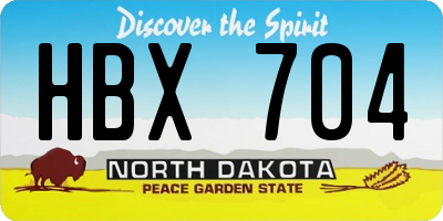 ND license plate HBX704