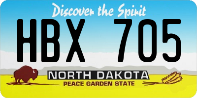 ND license plate HBX705