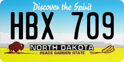 ND license plate HBX709