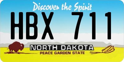 ND license plate HBX711