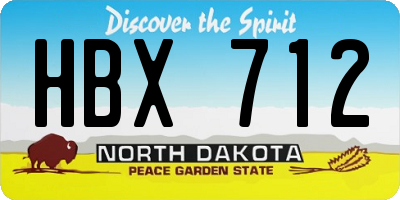 ND license plate HBX712