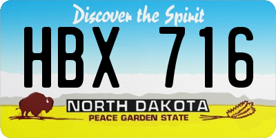 ND license plate HBX716