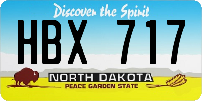 ND license plate HBX717