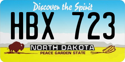 ND license plate HBX723