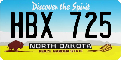 ND license plate HBX725