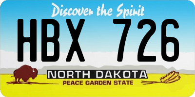 ND license plate HBX726