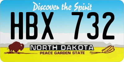 ND license plate HBX732