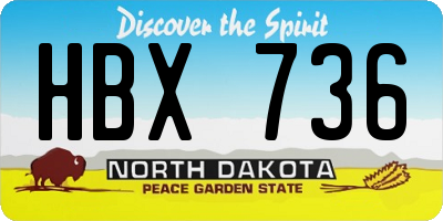 ND license plate HBX736