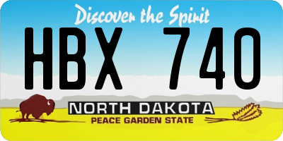 ND license plate HBX740