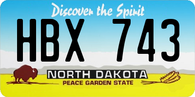 ND license plate HBX743