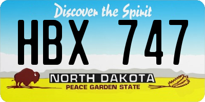 ND license plate HBX747