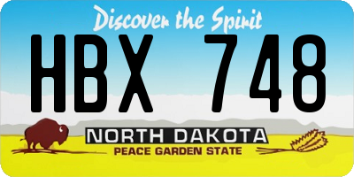 ND license plate HBX748