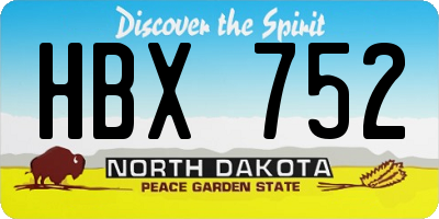 ND license plate HBX752