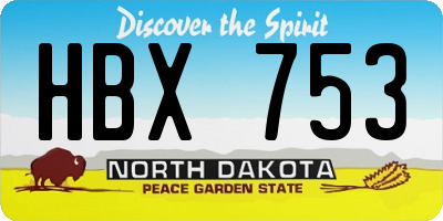 ND license plate HBX753
