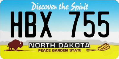 ND license plate HBX755