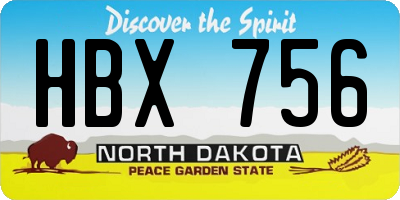 ND license plate HBX756