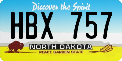 ND license plate HBX757