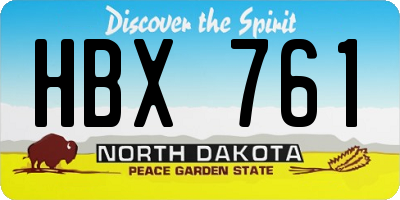 ND license plate HBX761