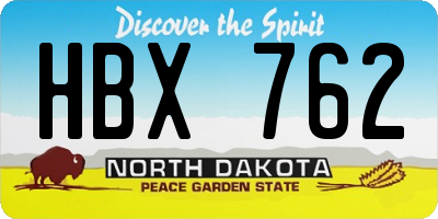 ND license plate HBX762