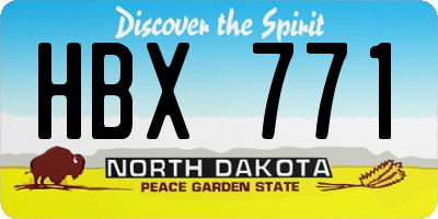 ND license plate HBX771