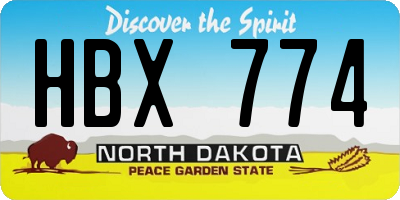 ND license plate HBX774