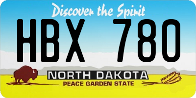 ND license plate HBX780