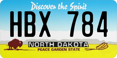 ND license plate HBX784