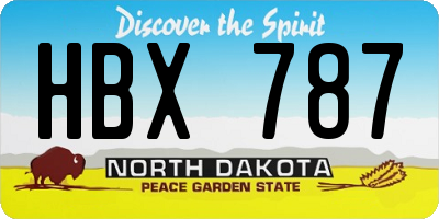 ND license plate HBX787