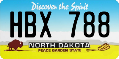 ND license plate HBX788