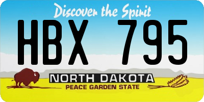 ND license plate HBX795
