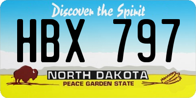 ND license plate HBX797
