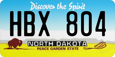 ND license plate HBX804