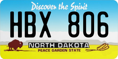 ND license plate HBX806