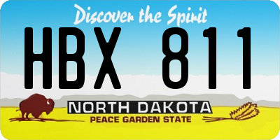 ND license plate HBX811