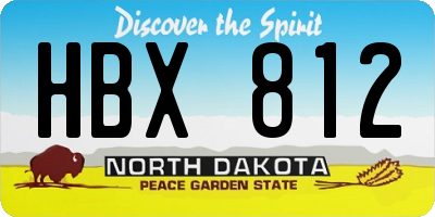 ND license plate HBX812