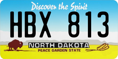 ND license plate HBX813