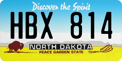 ND license plate HBX814