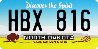 ND license plate HBX816