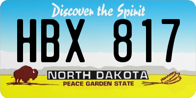 ND license plate HBX817