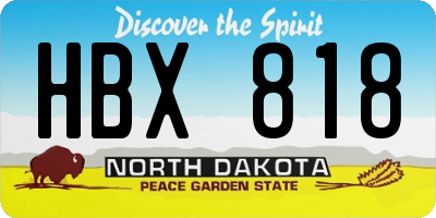 ND license plate HBX818